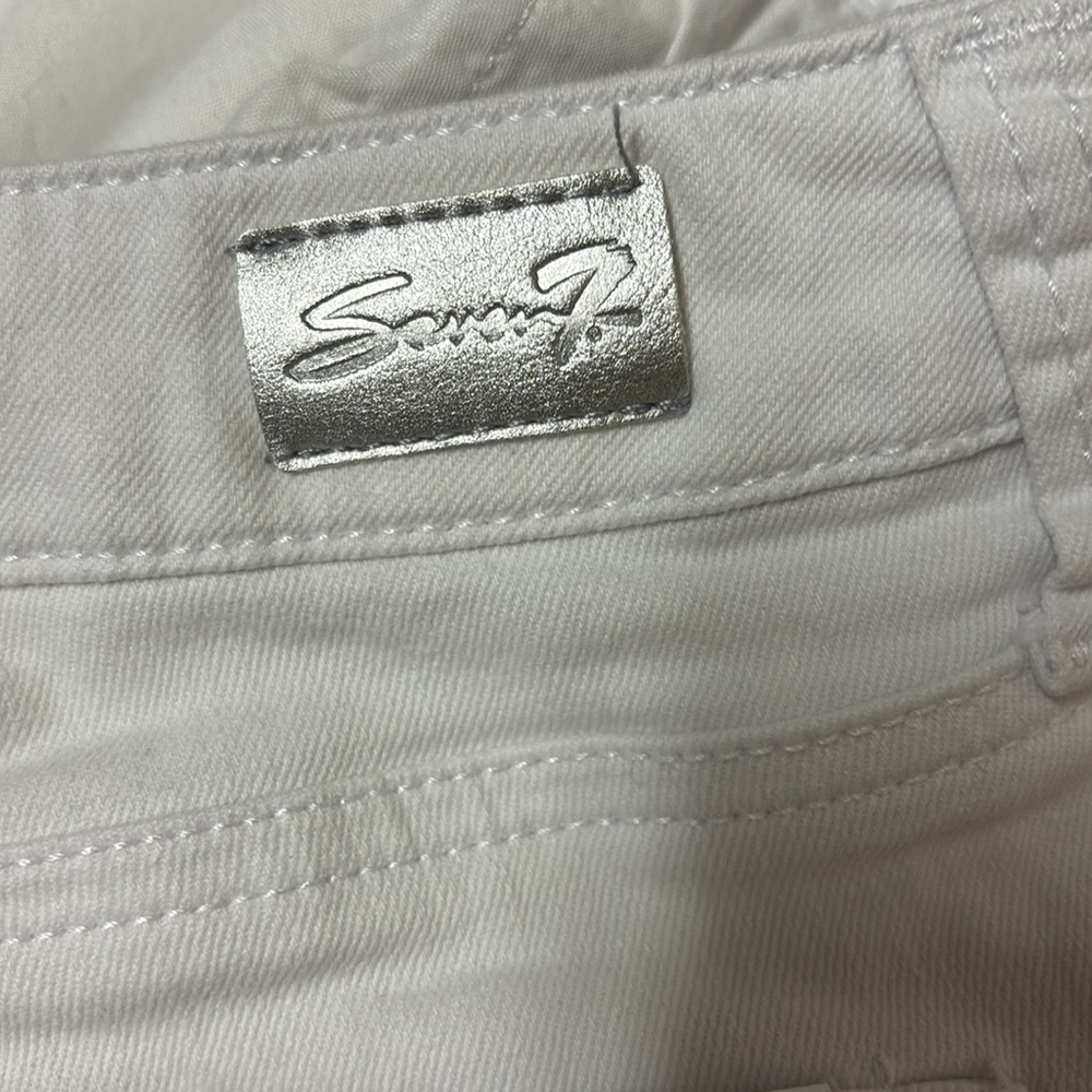 Seven7 White Denim Shorts "Weekend Shorts" Size 16 - Picture 4 of 9